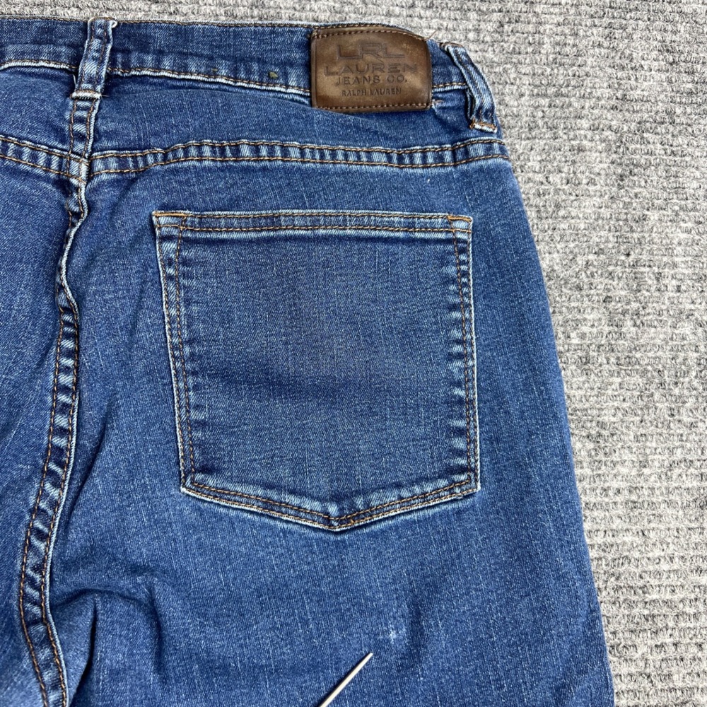 Lauren Ralph Lauren Women 14 Dark Wash Bootcut Jeans Blue Stretch Denim Mid Rise - Picture 4 of 8
